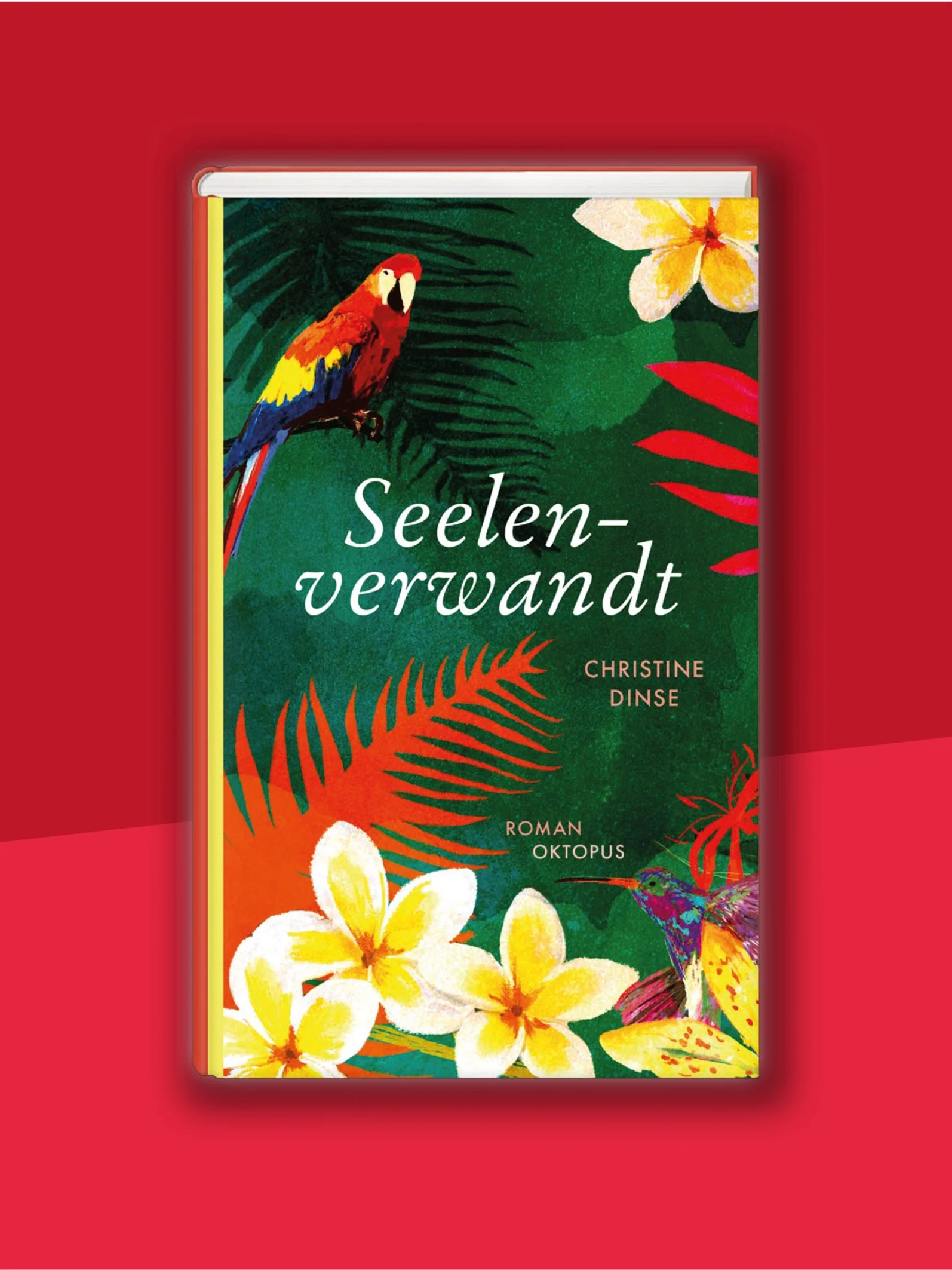Dr. Christine Dinse mit dem Oktopus im Kampa Verlag für das Buch Seelenverwandt;  Cover mit Hintergrung