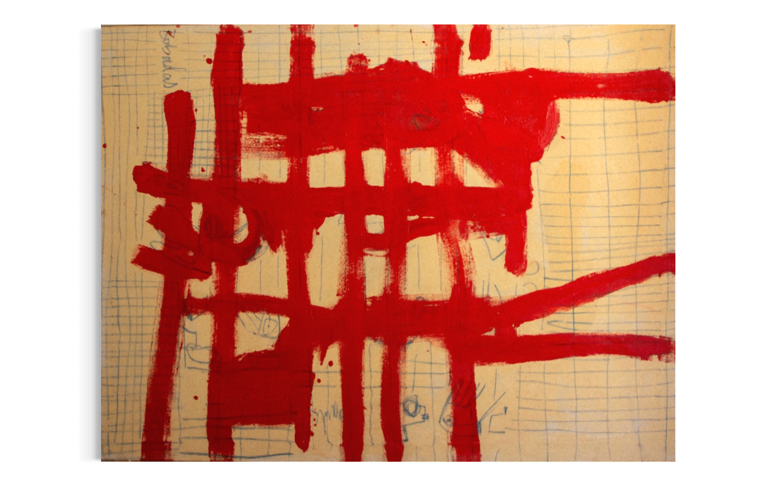 Red Stripes (2026) Mixed Media on Canvas 130x97cm