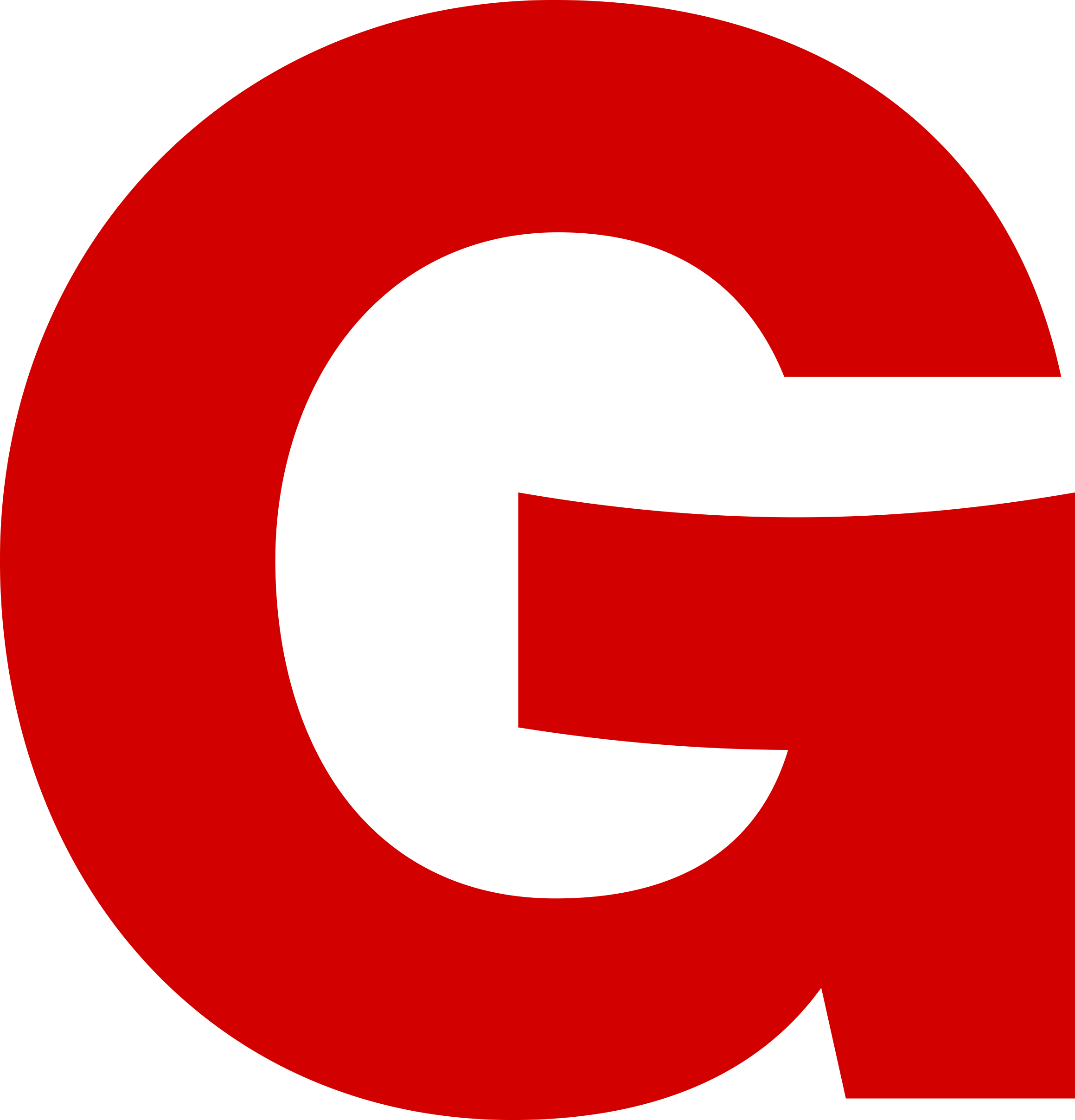 The Goodies lettermark. A large red letter 'G' on a transparent background.