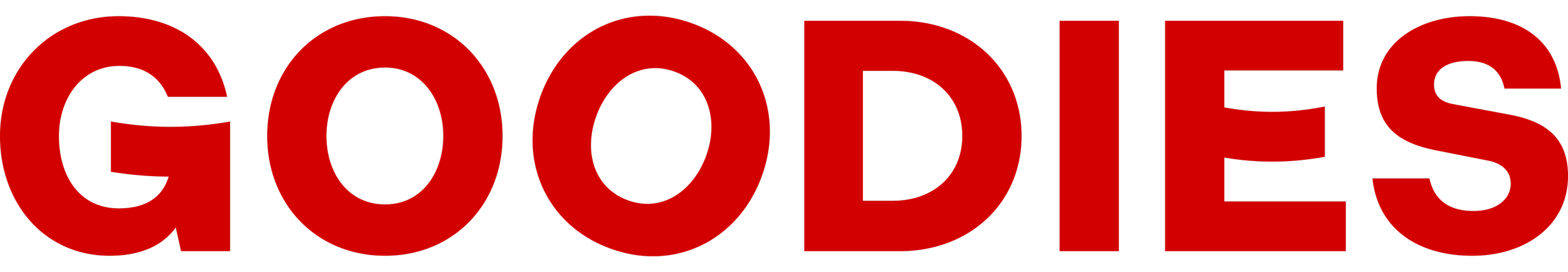 The Goodies Logo. Red text that says "Goodies" on a transparent background.