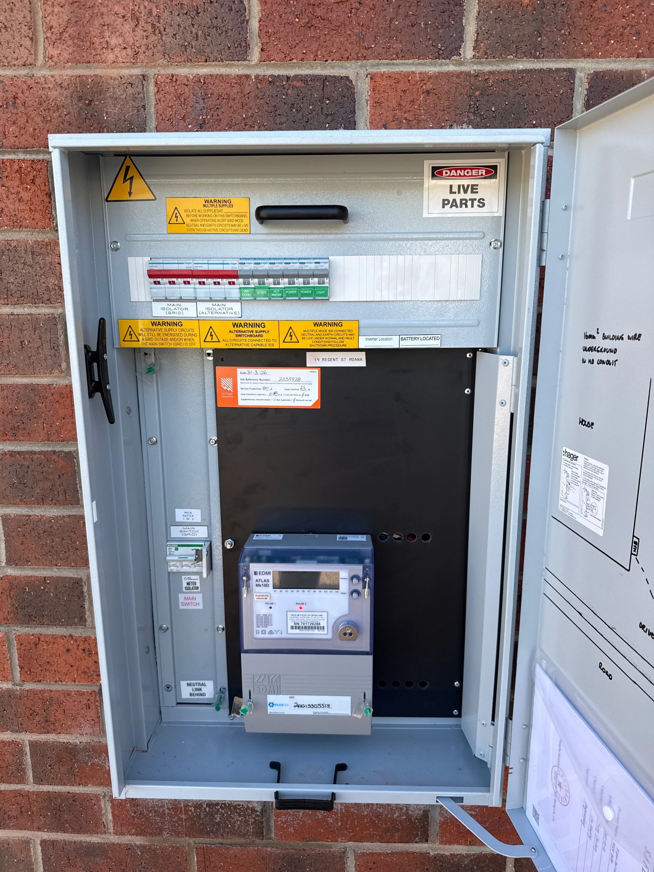 Residential electrical switchboard and metering installation completed by Connect Electrical & Solar