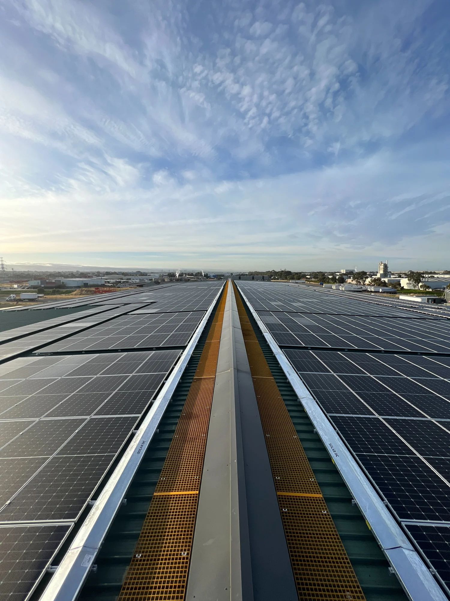Large commercial rooftop solar panel installation completed by Connect Electrical & Solar