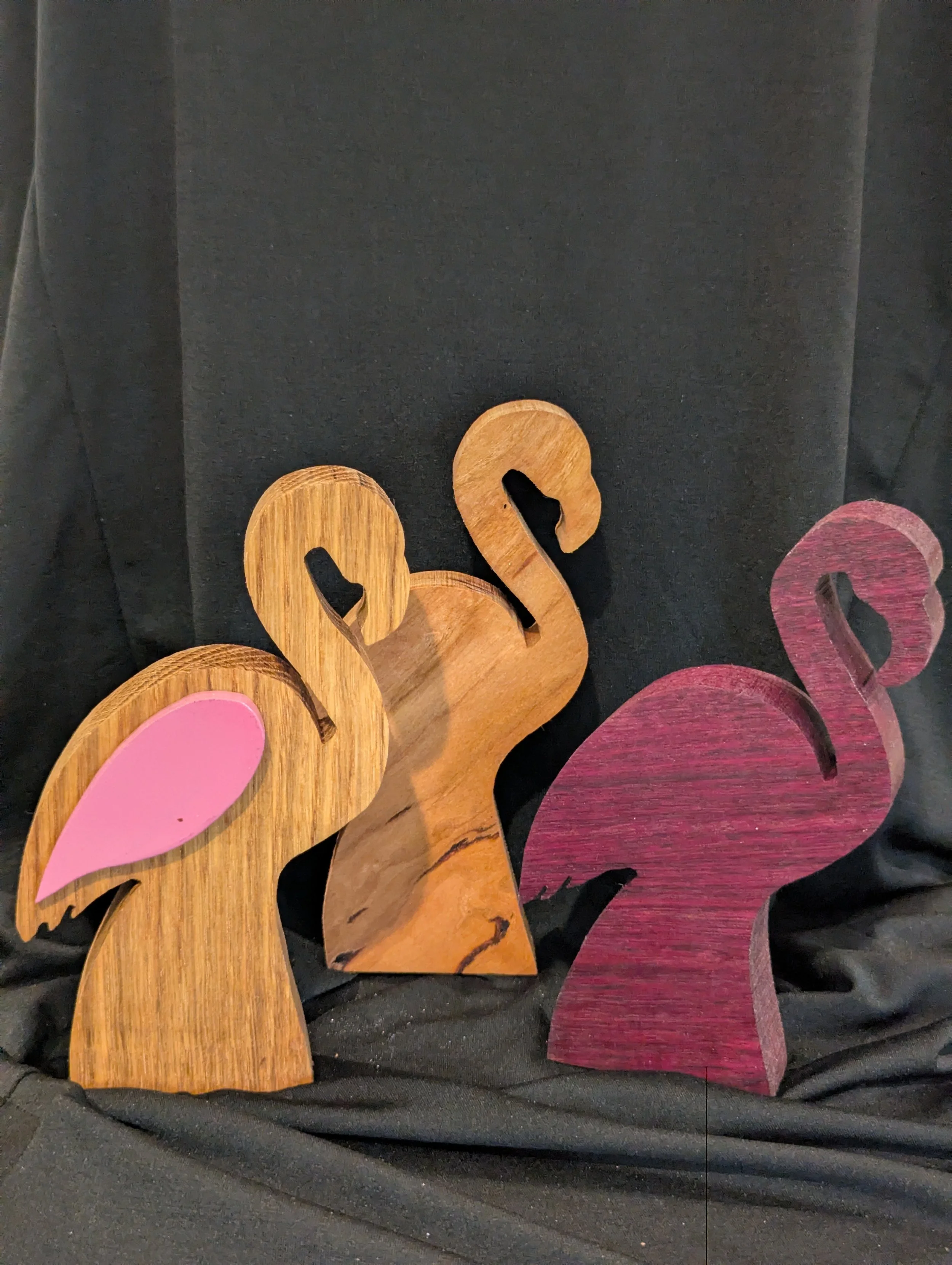Flamingo - Purpleheart, Curly Cherry, or Oak with a pink accent