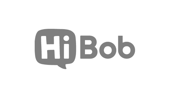Logo with the word 'Hi' inside a speech bubble, followed by the word 'Boo' in black text.