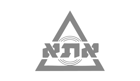 Black and white image with a triangle and Hebrew text in the center.