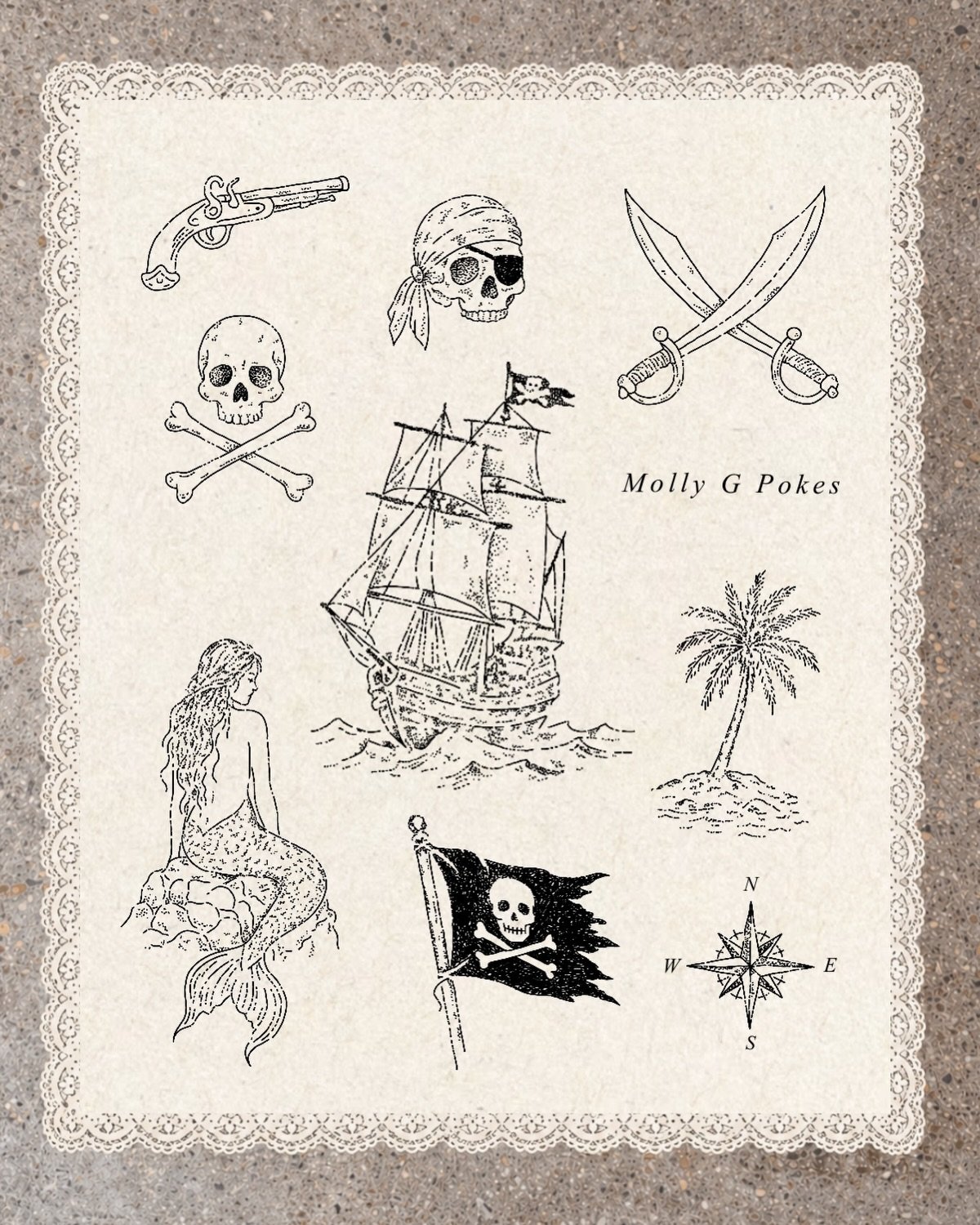Ahoy 🏴&zwj;☠️
You know how cowboys have been in vogue?? I have a prediction that pirate core is on its way in!! 
Here are some pirate themed tattoos to fill your boots matey xx 

All prices are for Grimsby only
&ldquo;Pricing&rdquo; highlight for gu