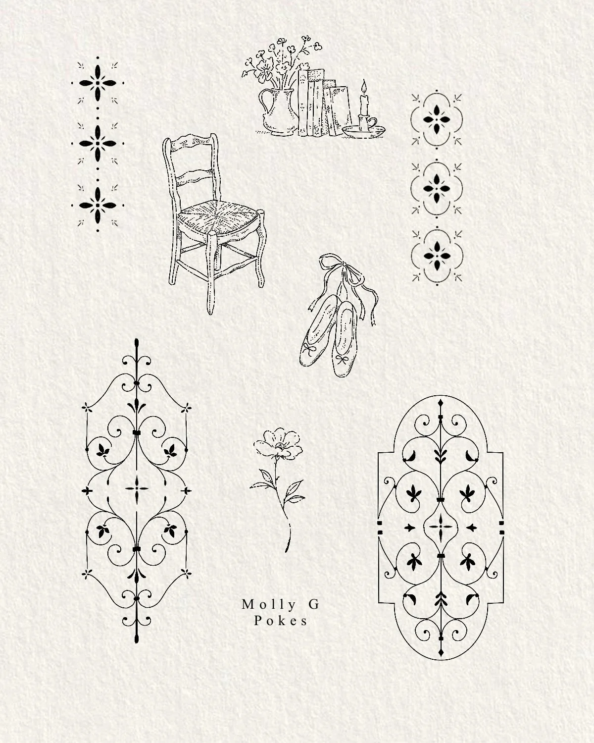 NEW FLASH 🎀

Link in bio for all bookings and availability 
All flash are repeatable 
Prices apply to Grimsby only
London/guest spot prices available on my &ldquo;Pricing&rdquo; highlight!

#handpoke #flashsheet #tattooflash #handpokeflash #fineline
