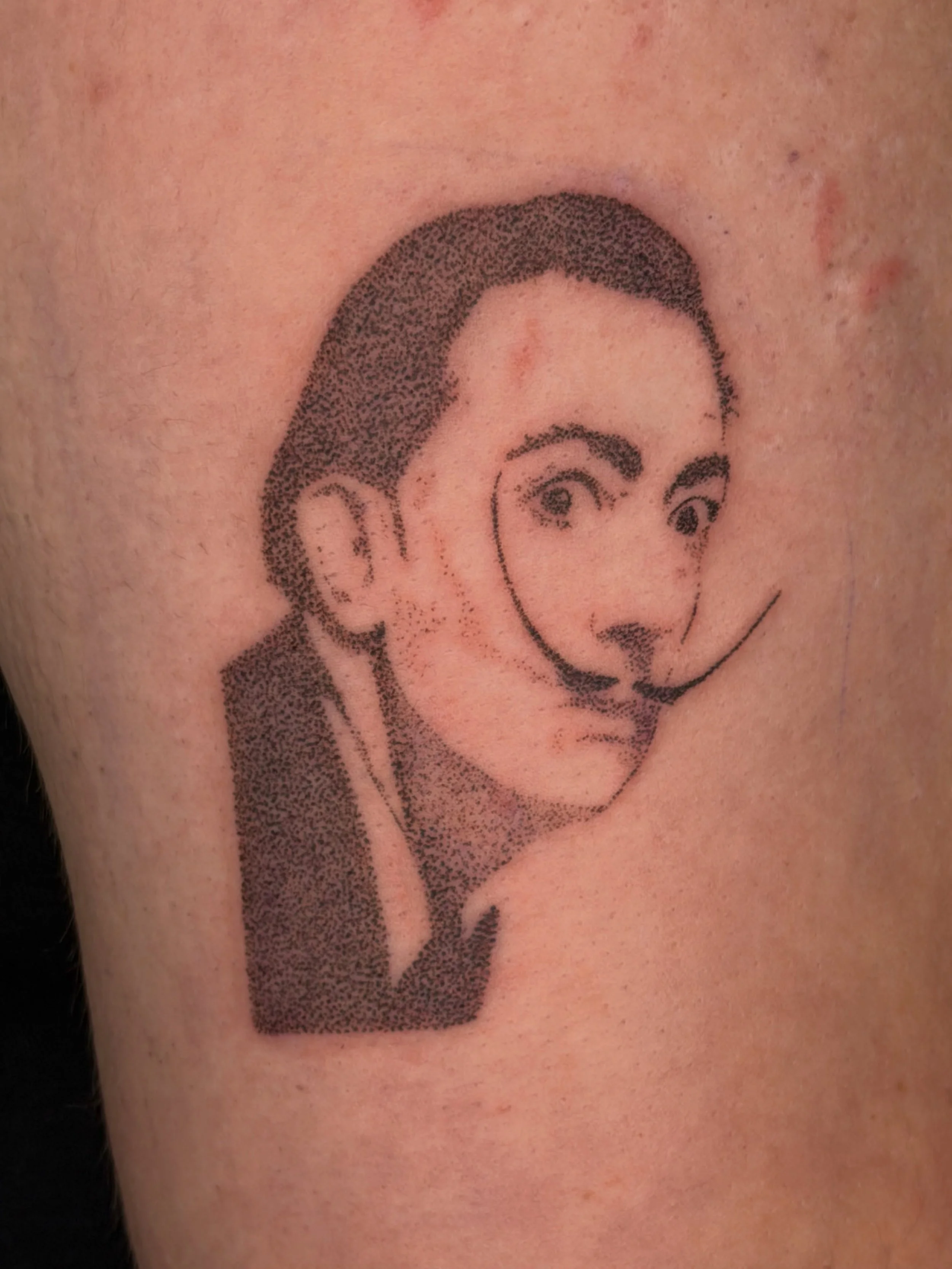 Baby&rsquo;s first proper portrait x 
Thank you Phoebe for the trust with this one!! Soooo happy with how this turned out!
More portraits pls xxx
Link in bio for all bookings &amp; availability!

#handpoke #handpoketattoo #salvadordal&iacute;