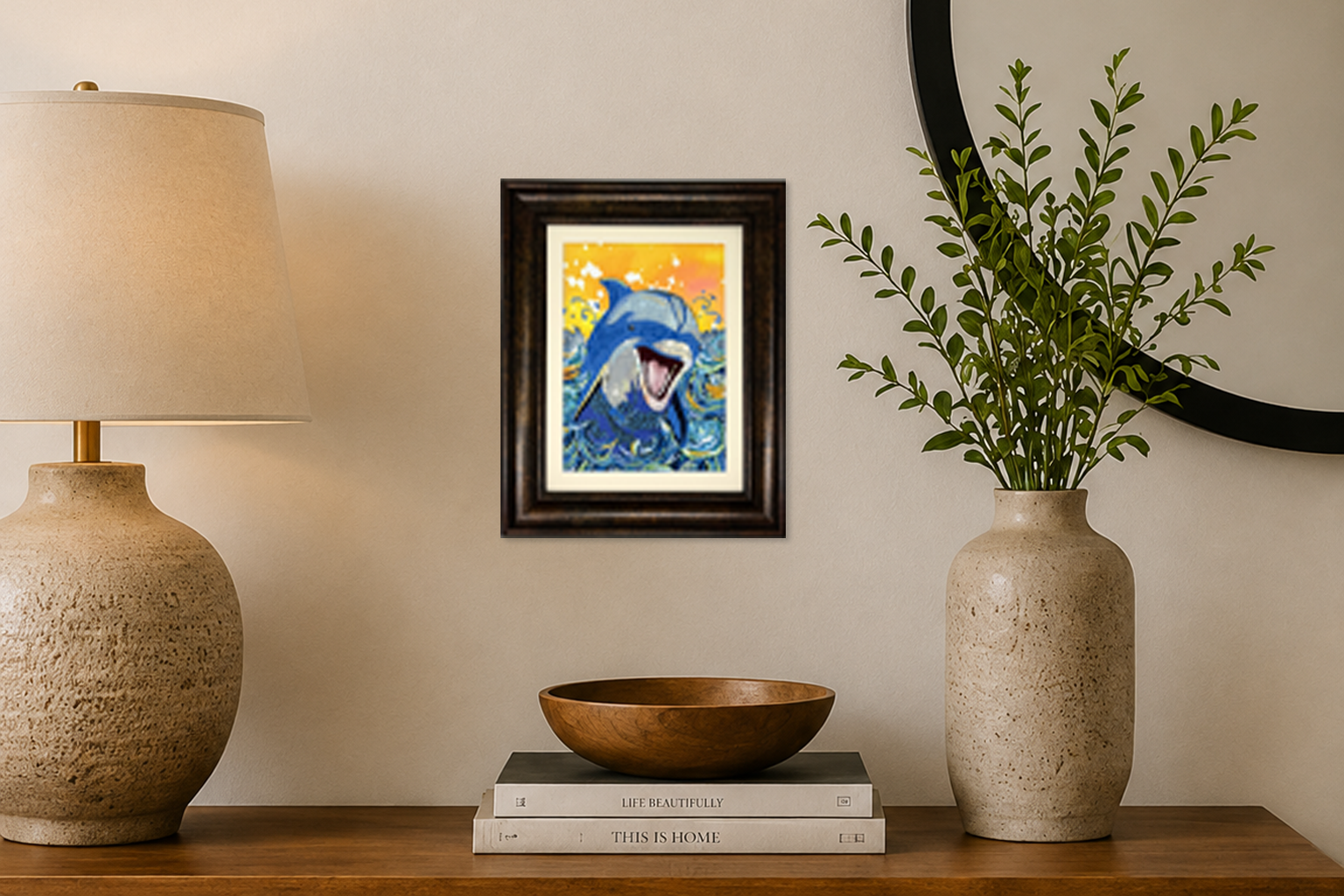 Wild Blue Joy displayed in room