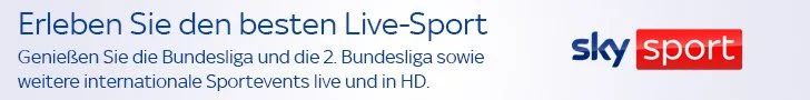 Text mit der Aufforderung, den besten Live-Sport zu erleben, inklusive Bundesliga und 2. Bundesliga, auf Sky Sport.