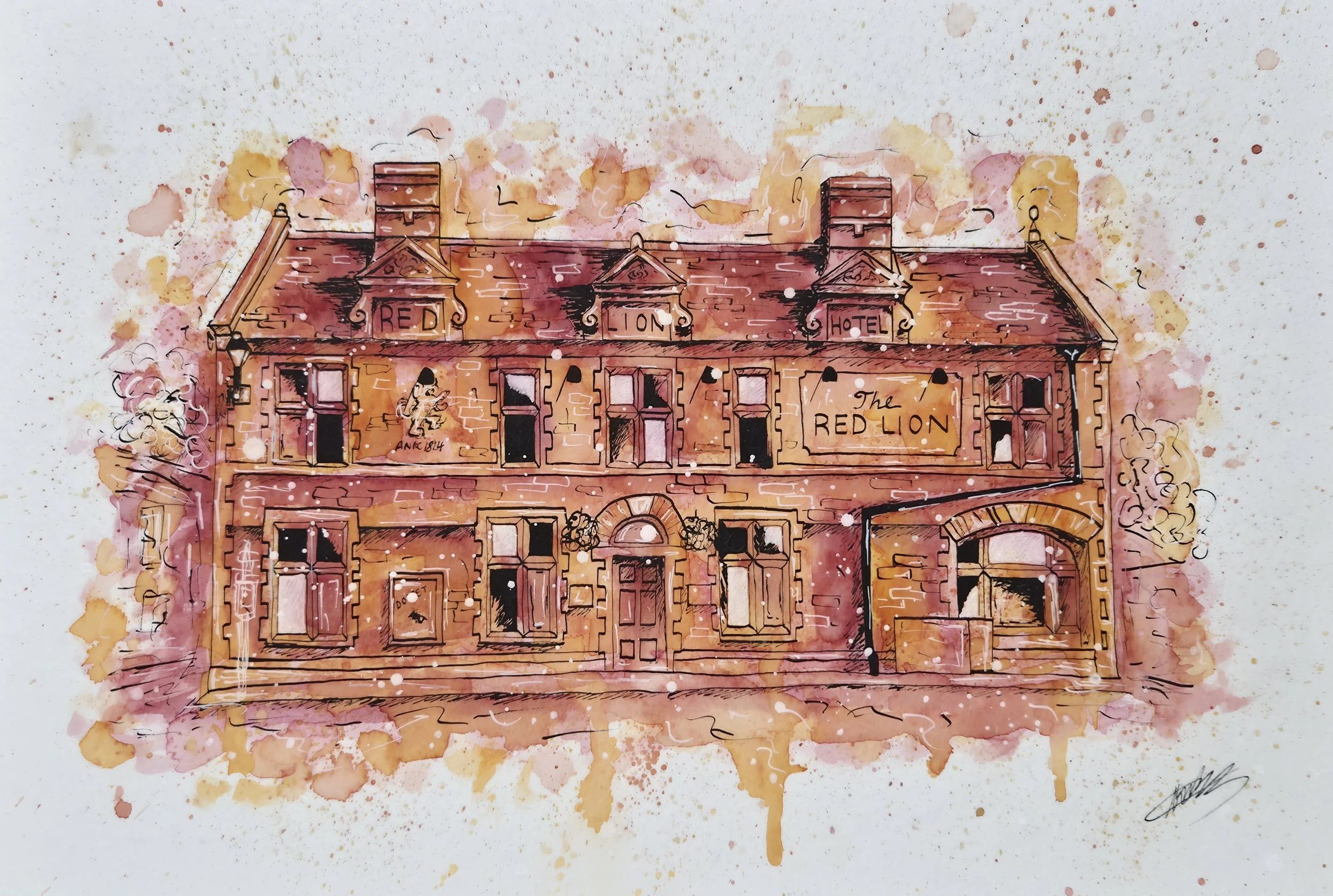 The Red lion, Beaminster - Original Painting