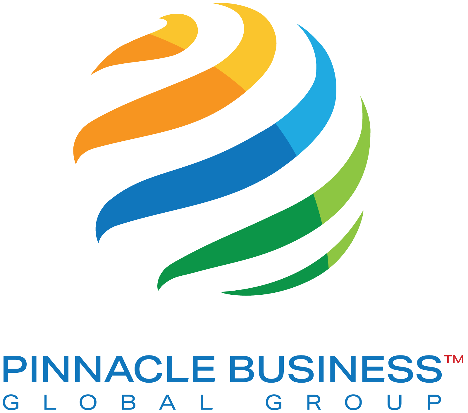 Colorful abstract globe logo for Pinnacle Business Group.