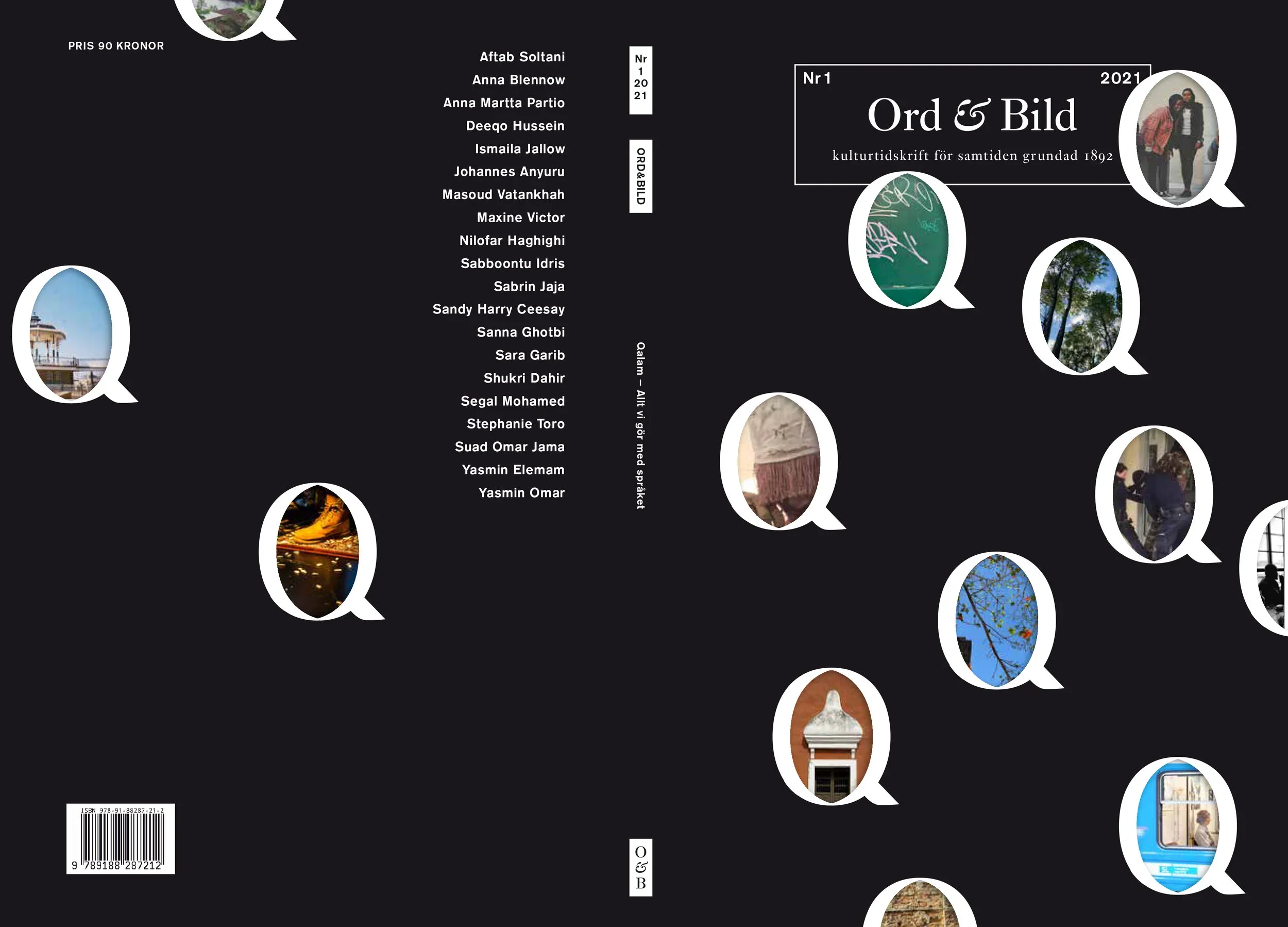 Cover of Swedish magazine Ord&Bild issue 1, 2021, in collaboration with Qalam.