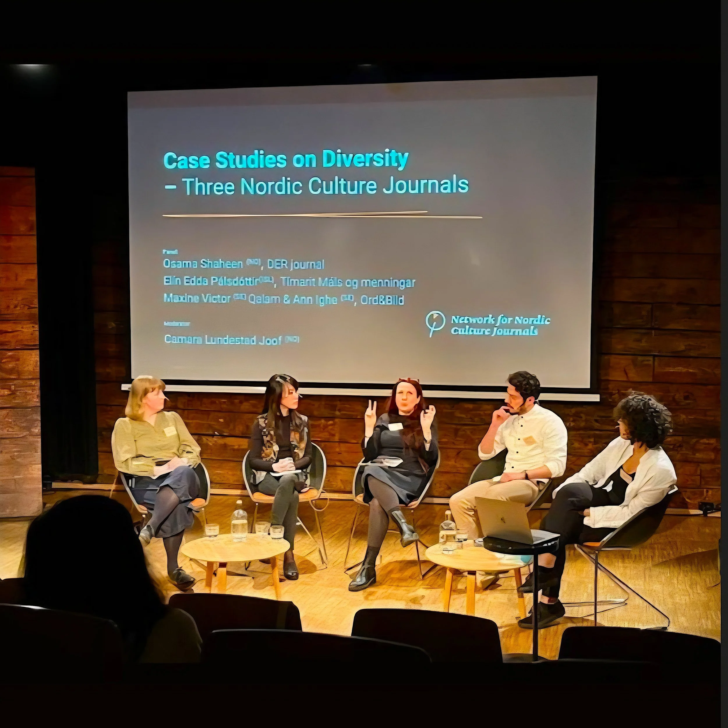 25 May 2022, Conference panel discussion on Nordic diversity and representation, Maxine Chionh for Qalam, Ann Ighe for Ord&Bild, moderated by Camara Lundestad Joof, Bergen Norway.