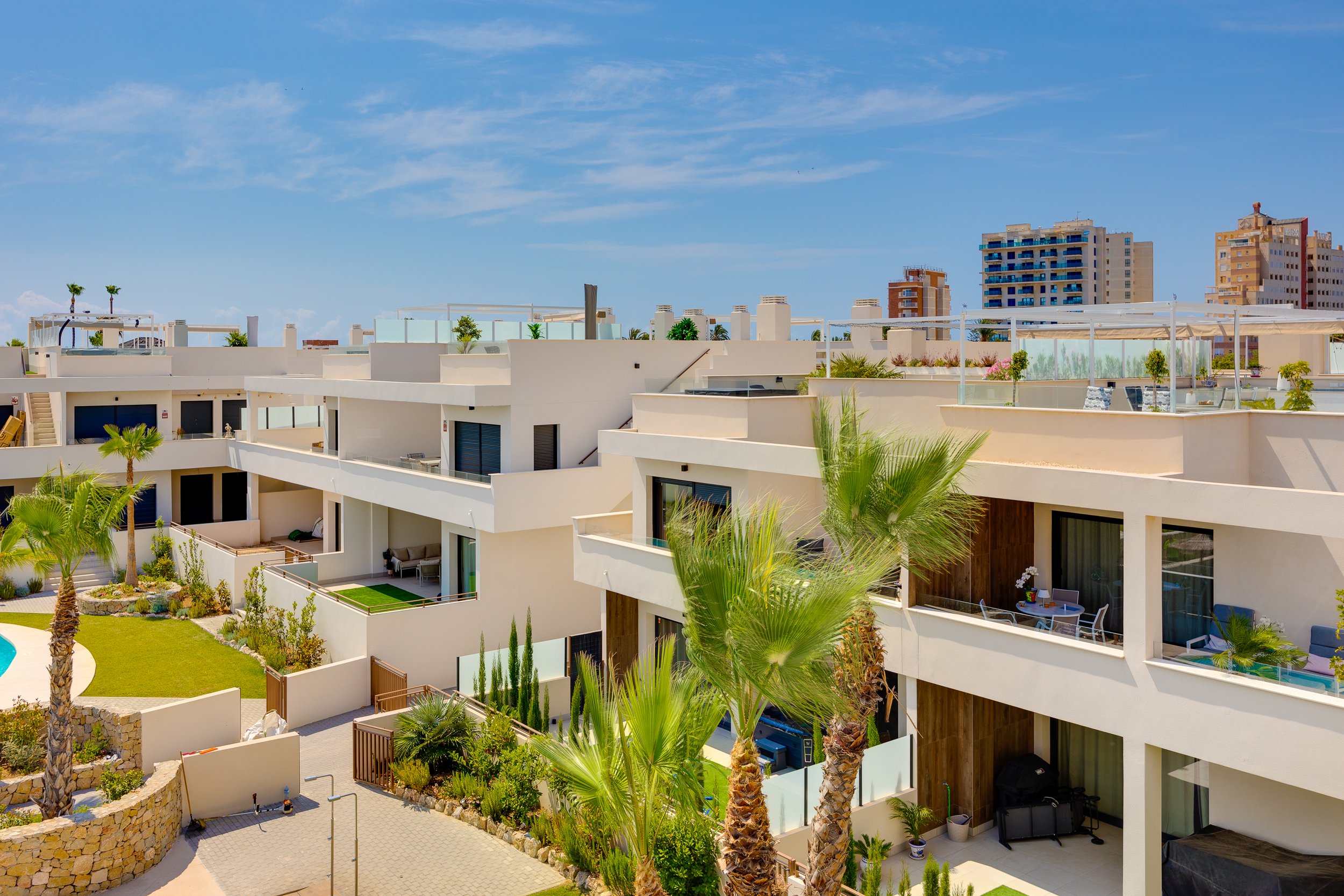 Modern apartment in a beautifully landscaped gated community.