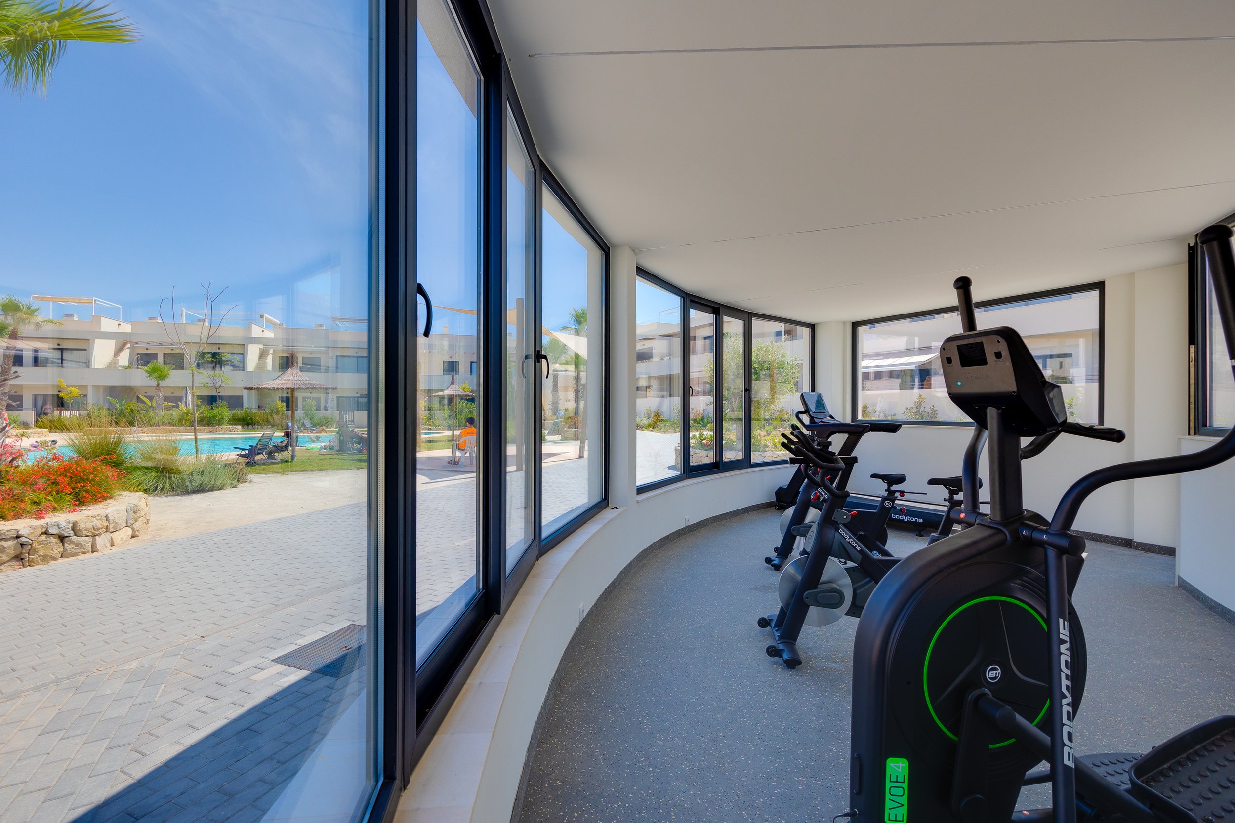 Stay active with access to the modern on-site gym.