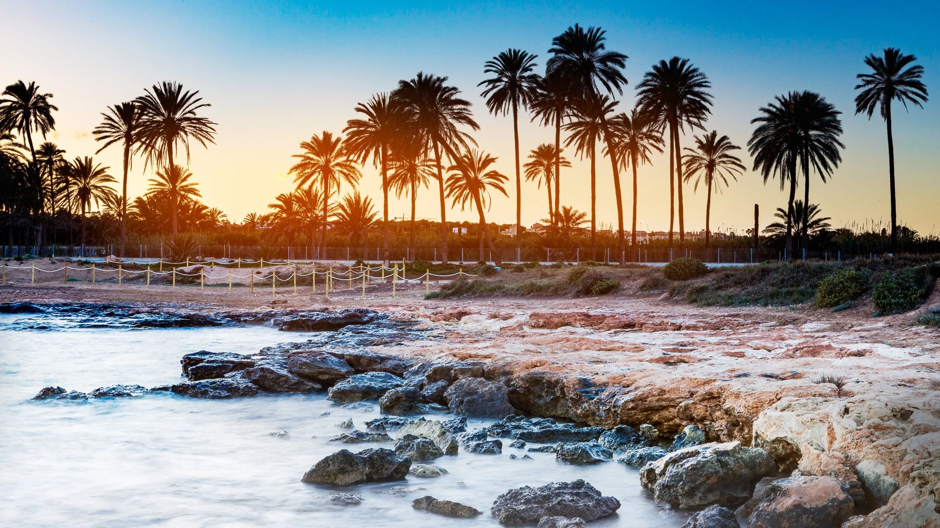 Enjoy spectacular sunsets along the Mediterranean coast.