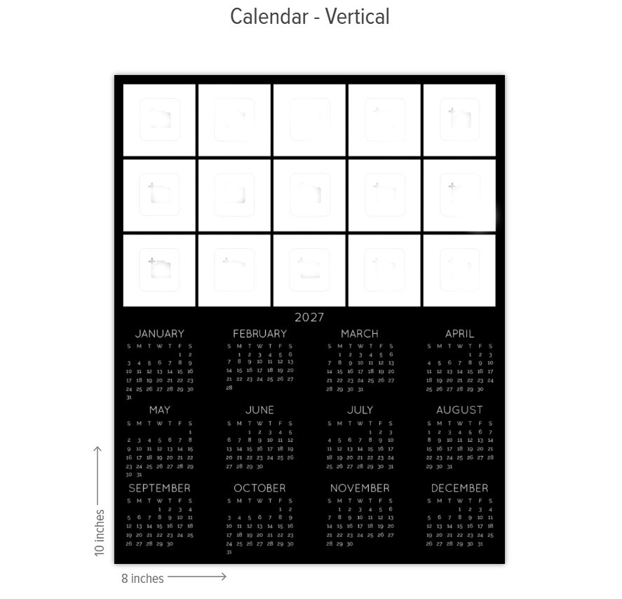 1 Sheet Photo Calendars