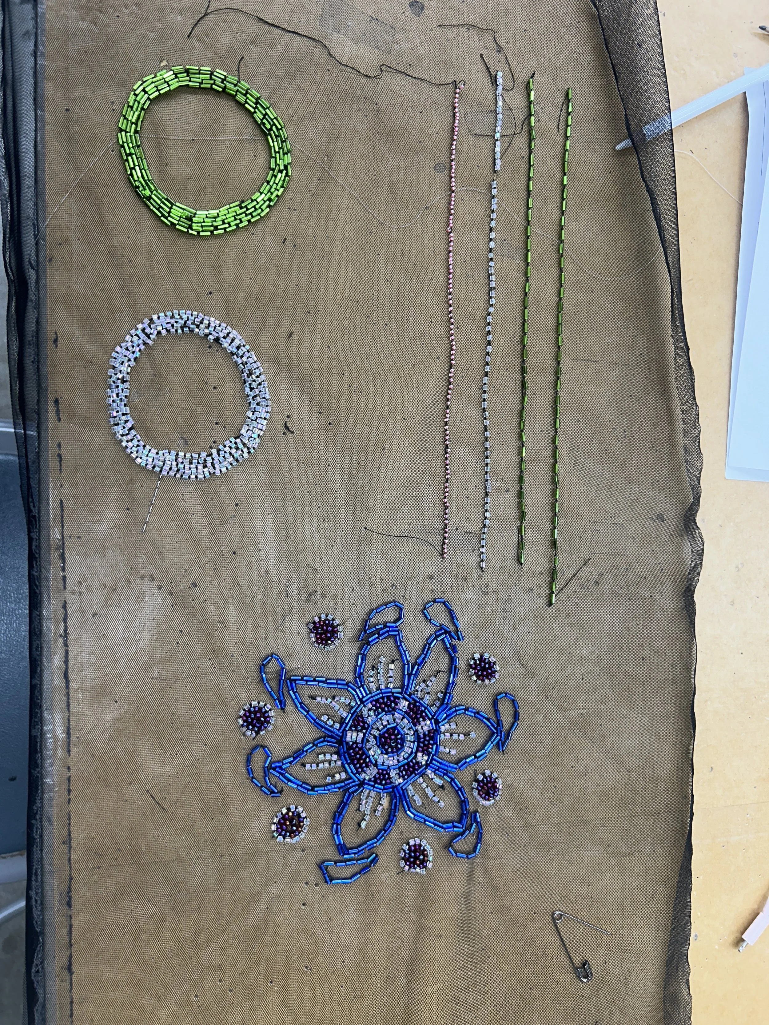 Tambour beading sample