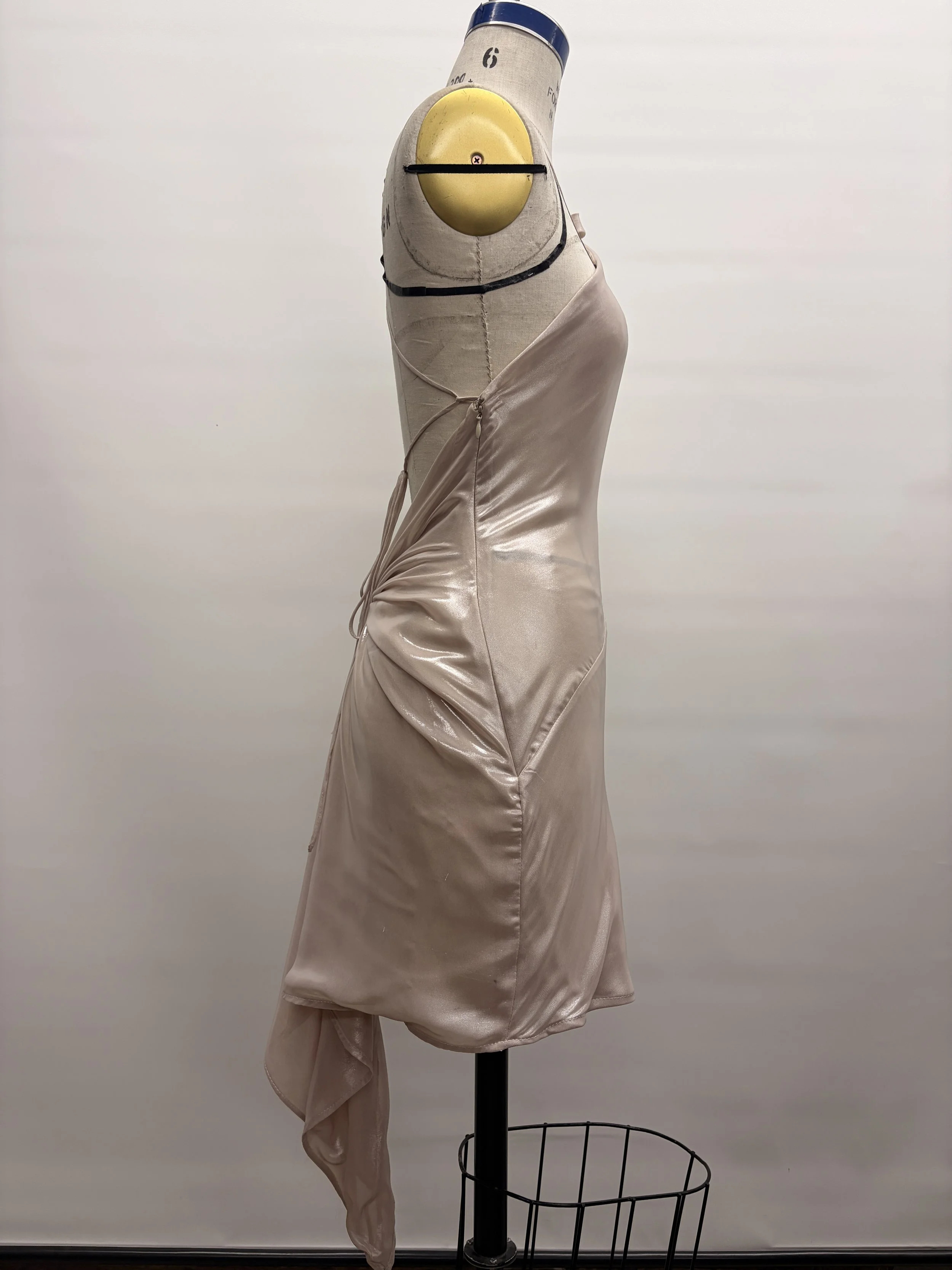 bias twist halter mini dress 