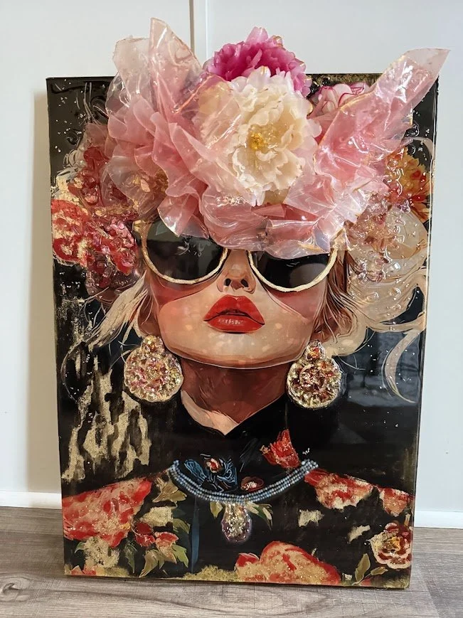 Luxurious Resin Acrylic Mixed Media Painting