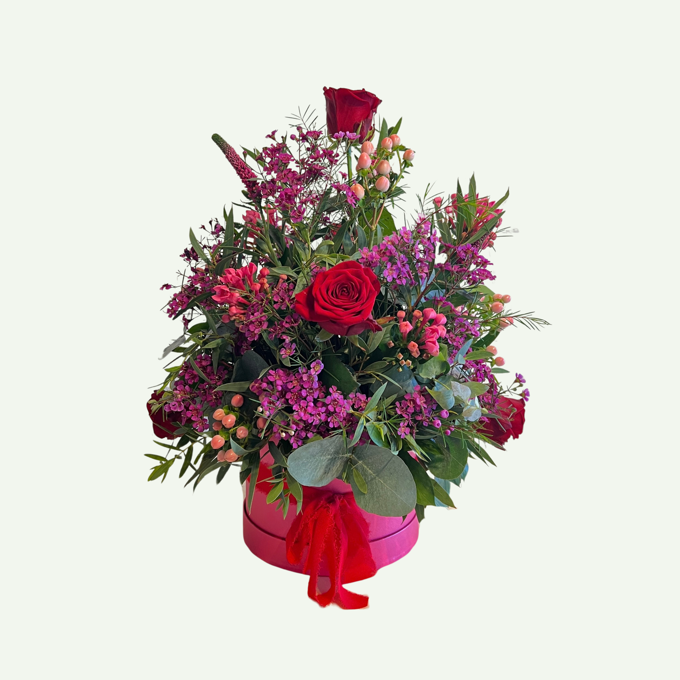 Deluxe Red and Pink Anniversary Hatbox