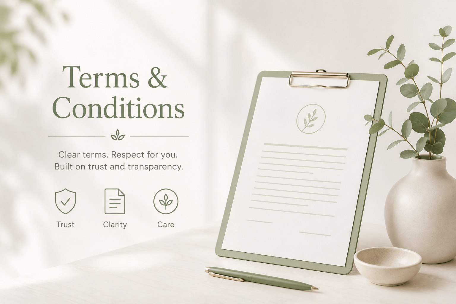 Terms and conditions at Nest Clinic Urmston, trust, clarity, and care