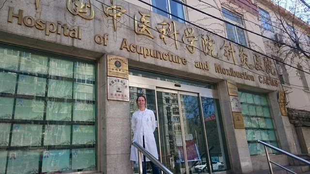 Andrea at the Hospital of Acupuncture and Moxibustion, Nest Clinic