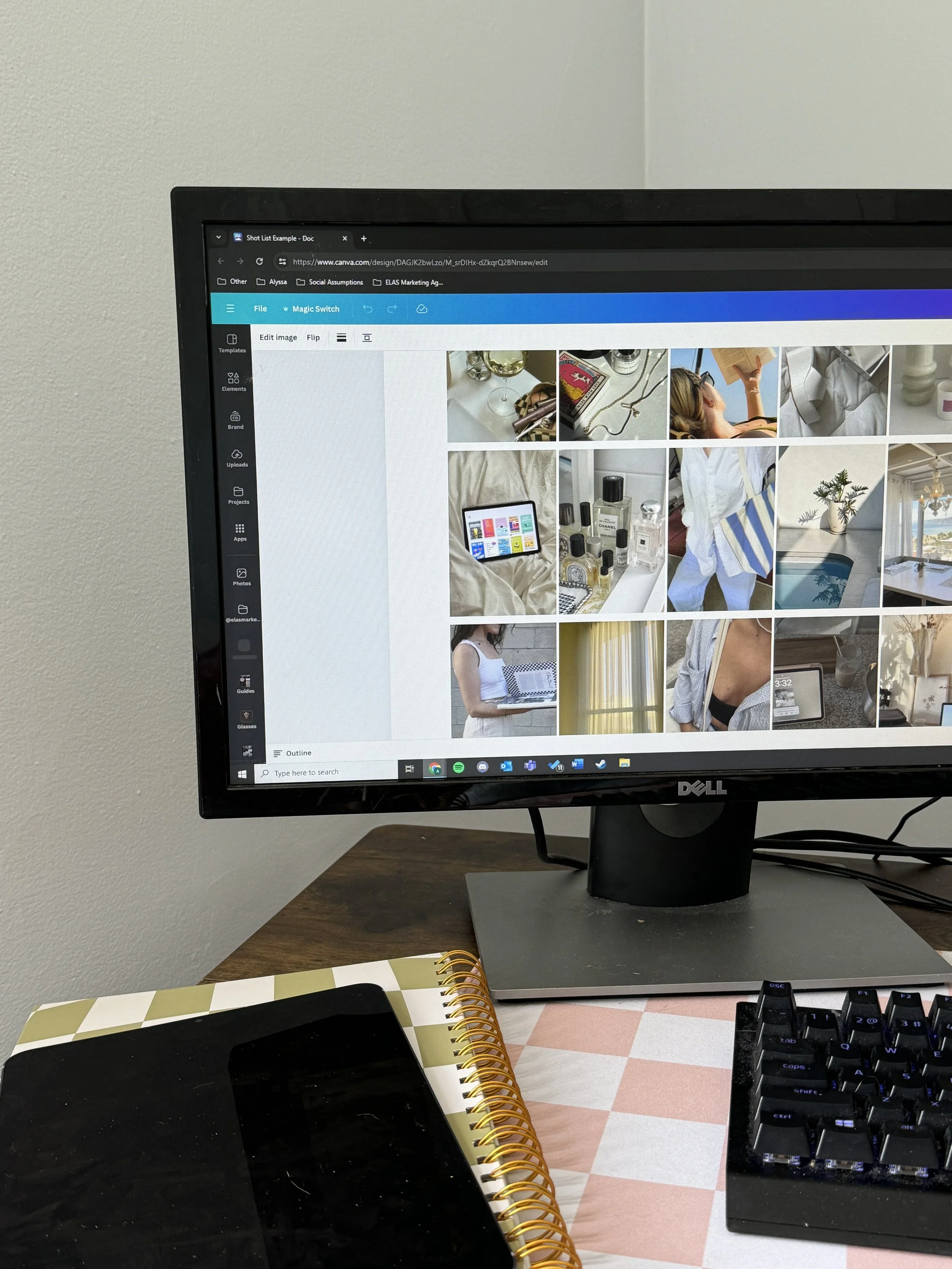 Photo of a desktop with laptop and planner