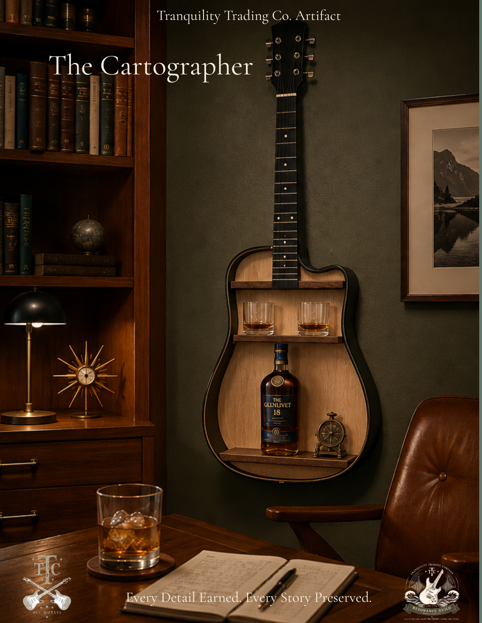 Cartographer-acoustic-guitar-wall-shelf-whiskey-handcrafted-rocks.png