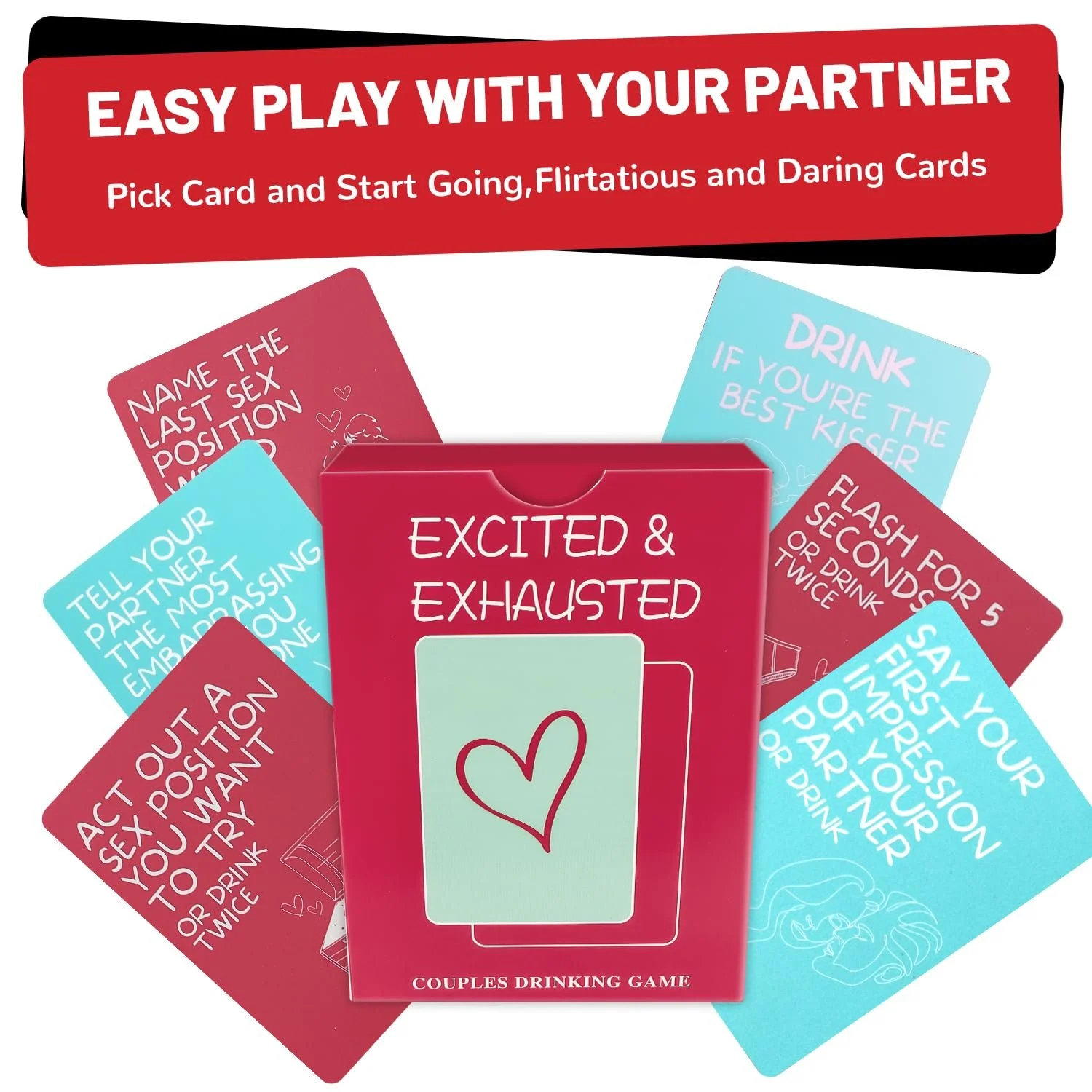 Excited & Exhausted Couples Drinking Game Fun