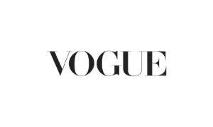 Vogue logo in black text on a white background