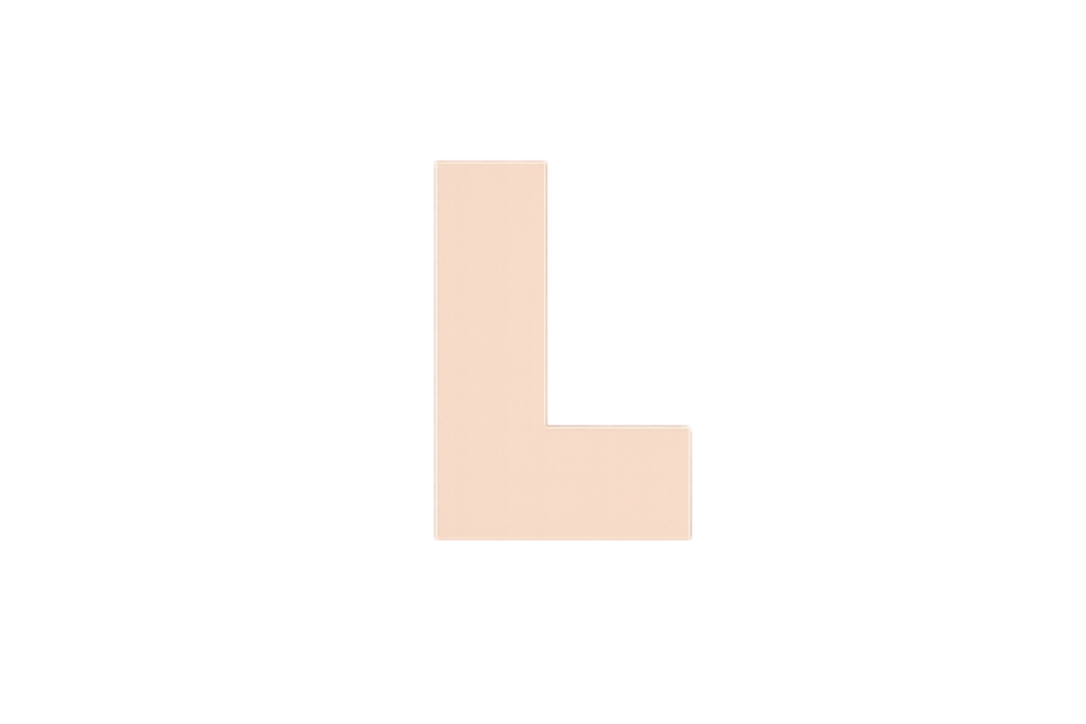 A digital artwork with a black background, featuring overlapping geometric shapes in beige and light pink hues.
