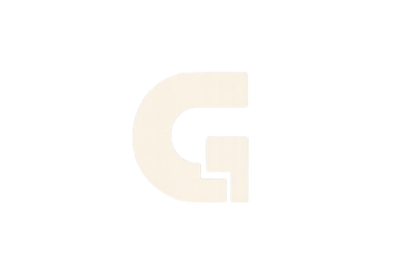 A stylized logo with the letter G in uppercase, illuminated and set against a black background.