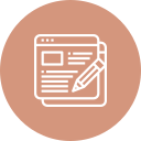 Icon of a newspaper or document with a pencil