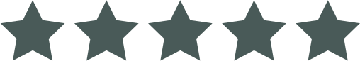 Five gray stars aligned in a row