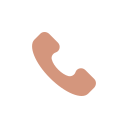 Icon of a beige telephone handset inside a white circle