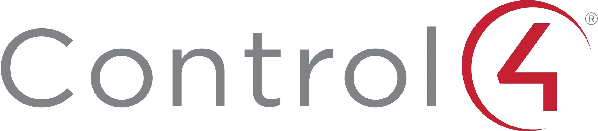Control 4 logo in gray and red with a circular arrow around the number 4.