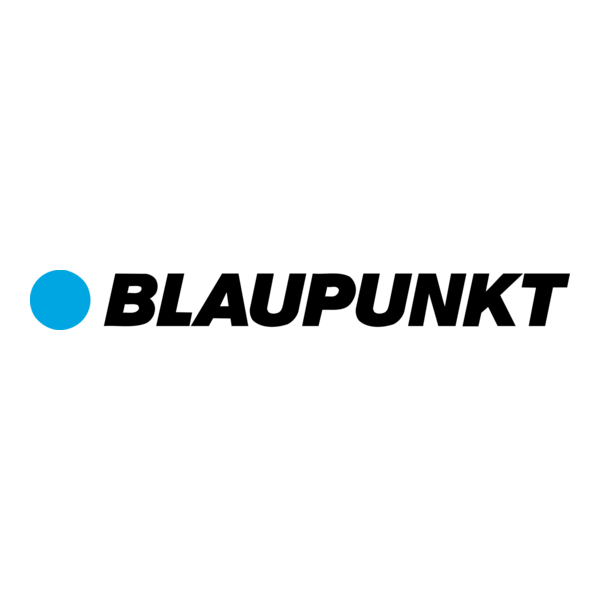 Blaupunkt logo featuring a blue dot and the brand name in bold black letters.