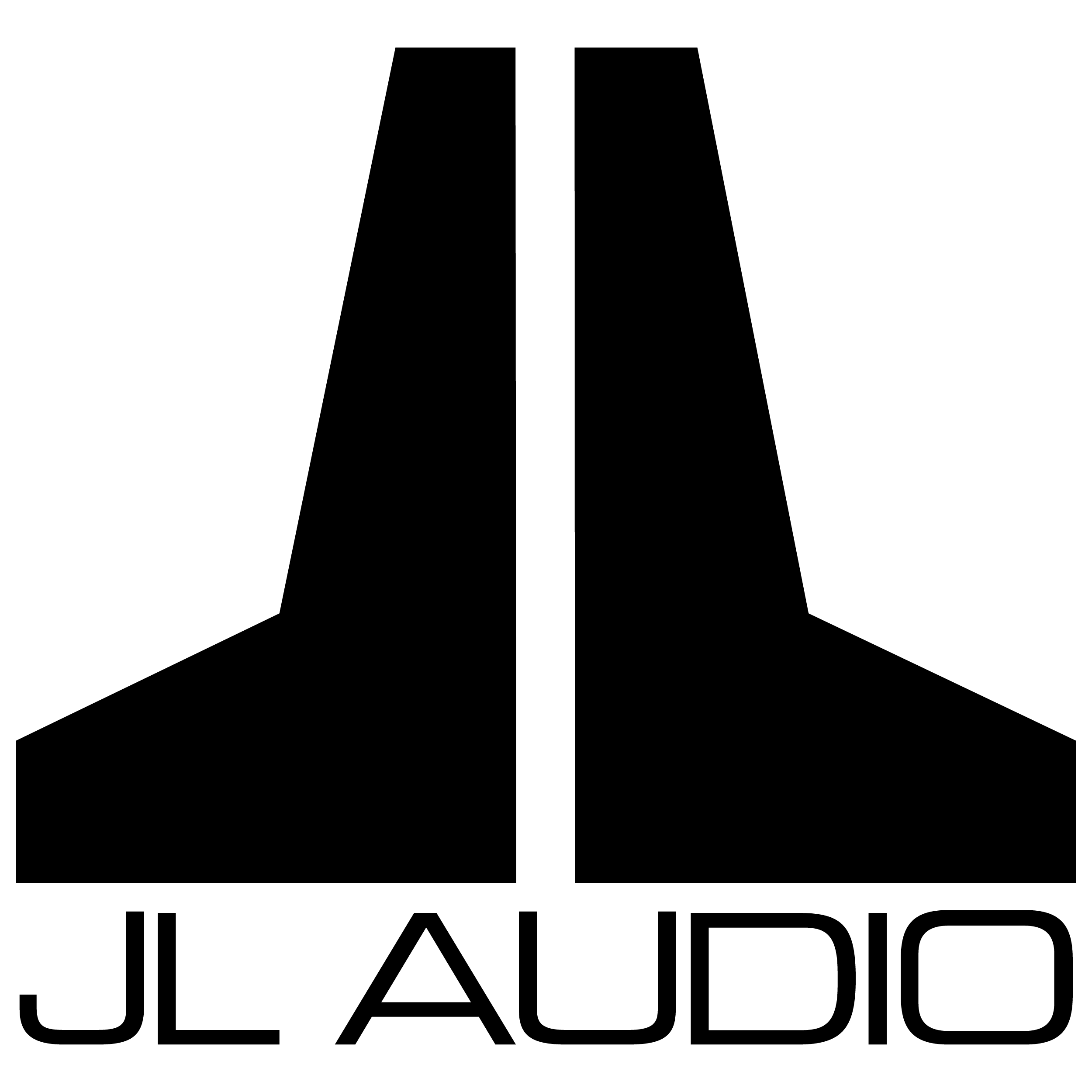 Black and white logo with two stylized towers and the text 'JL AUDIO' below.