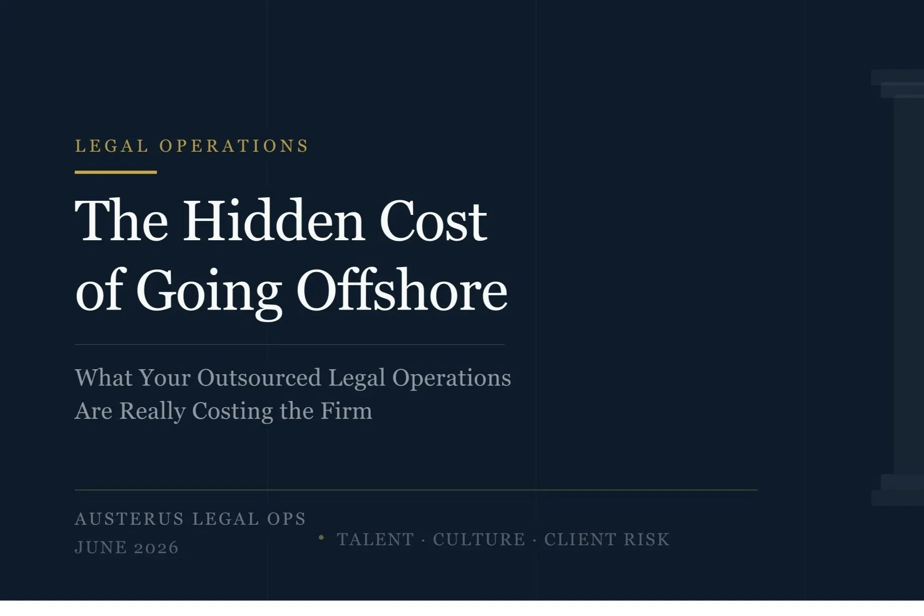 The Hidden Cost of Outsourcing Legal Ops