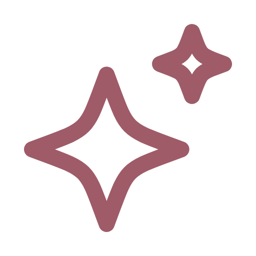 Two stylized star-shaped sparkles or glints in pink color on a transparent background.