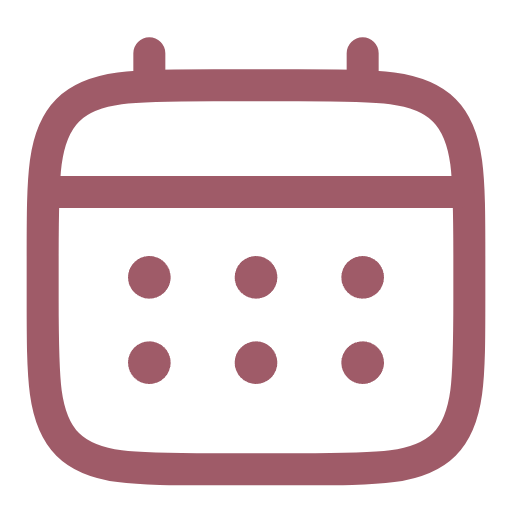 Icon of a calendar with six dots representing dates.