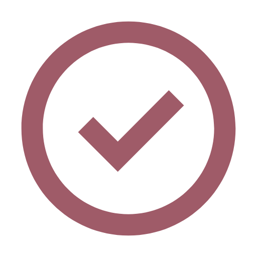 A checkmark inside a circle, indicating completion or approval.