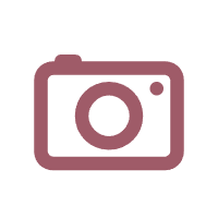 Icon of a camera in a dark pink color.
