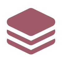 Icon of three stacked layers or sheets in shades of purple.