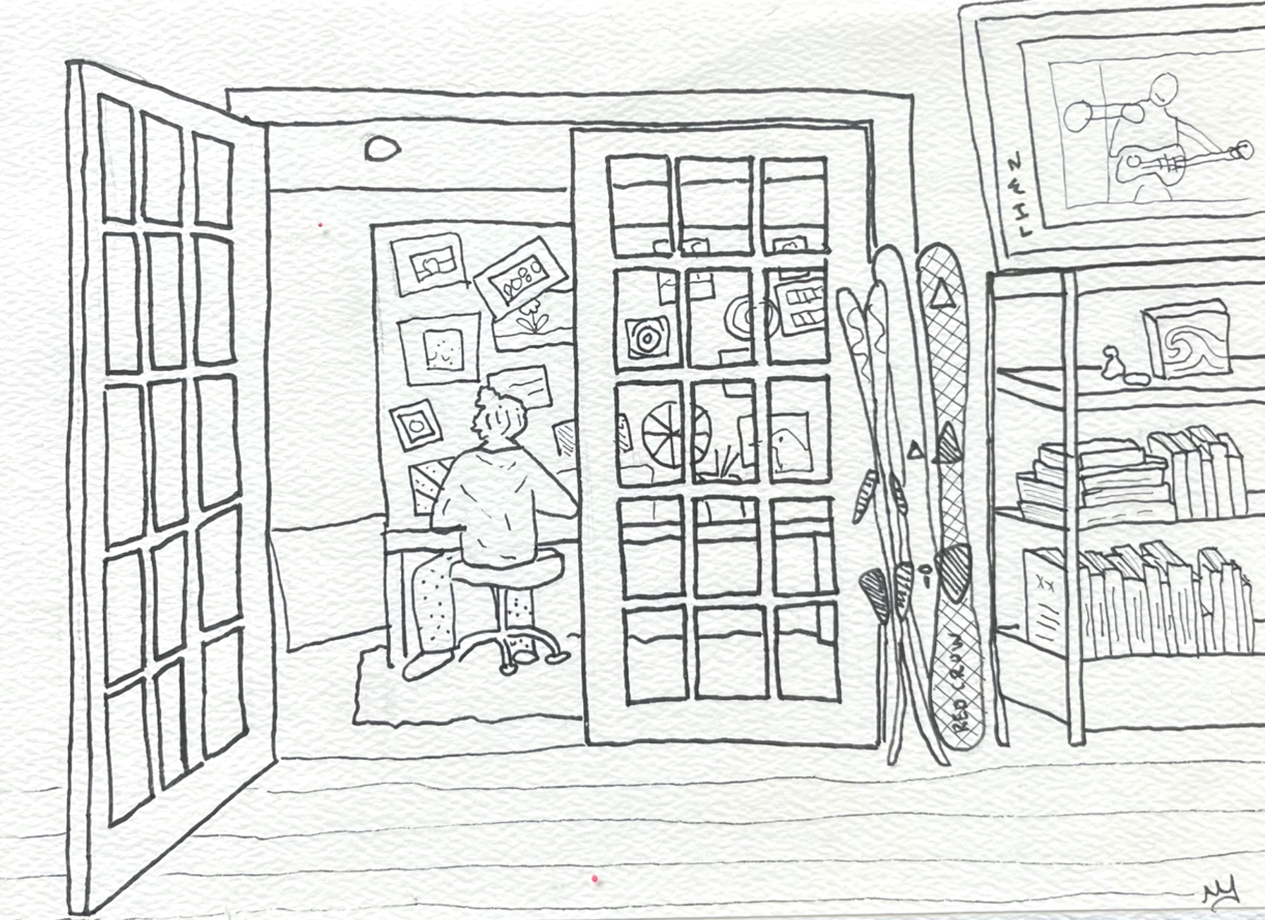 mom at work (sketch)