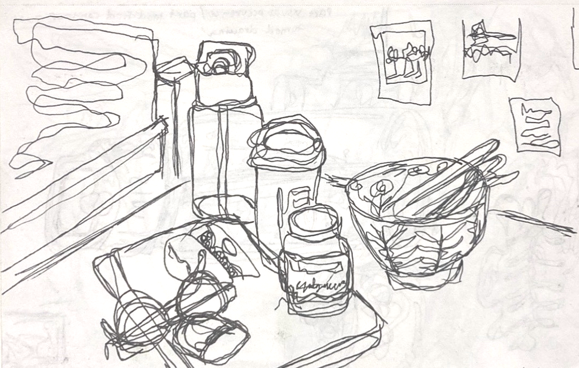 desk mess (sketch)