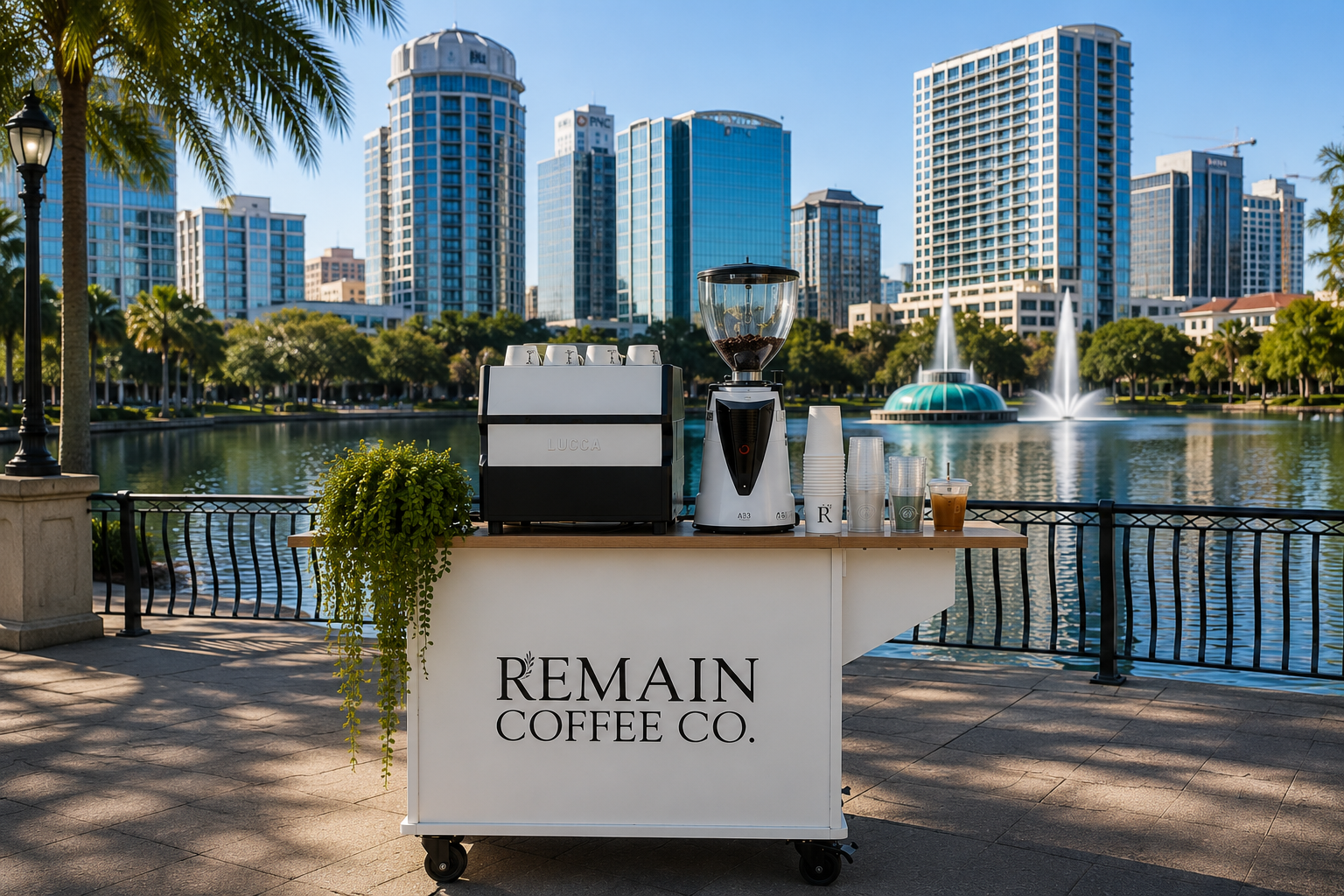 fully customizable mobile coffee cart in orlando, florida