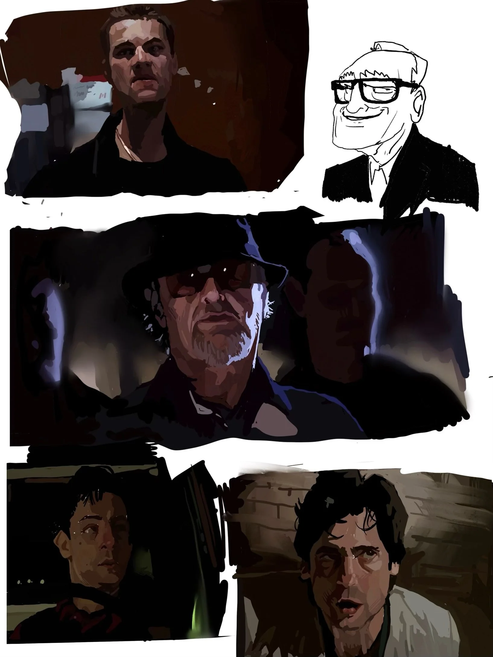 Some Scorsese studies in round brush. Somethin diff.

#taxidriver #goodfellas #scorsese #art